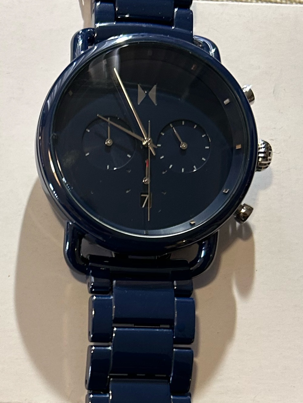 MVMT BlackTop NavyBlue Ceramic Watch With 47mm Navy Blue Face